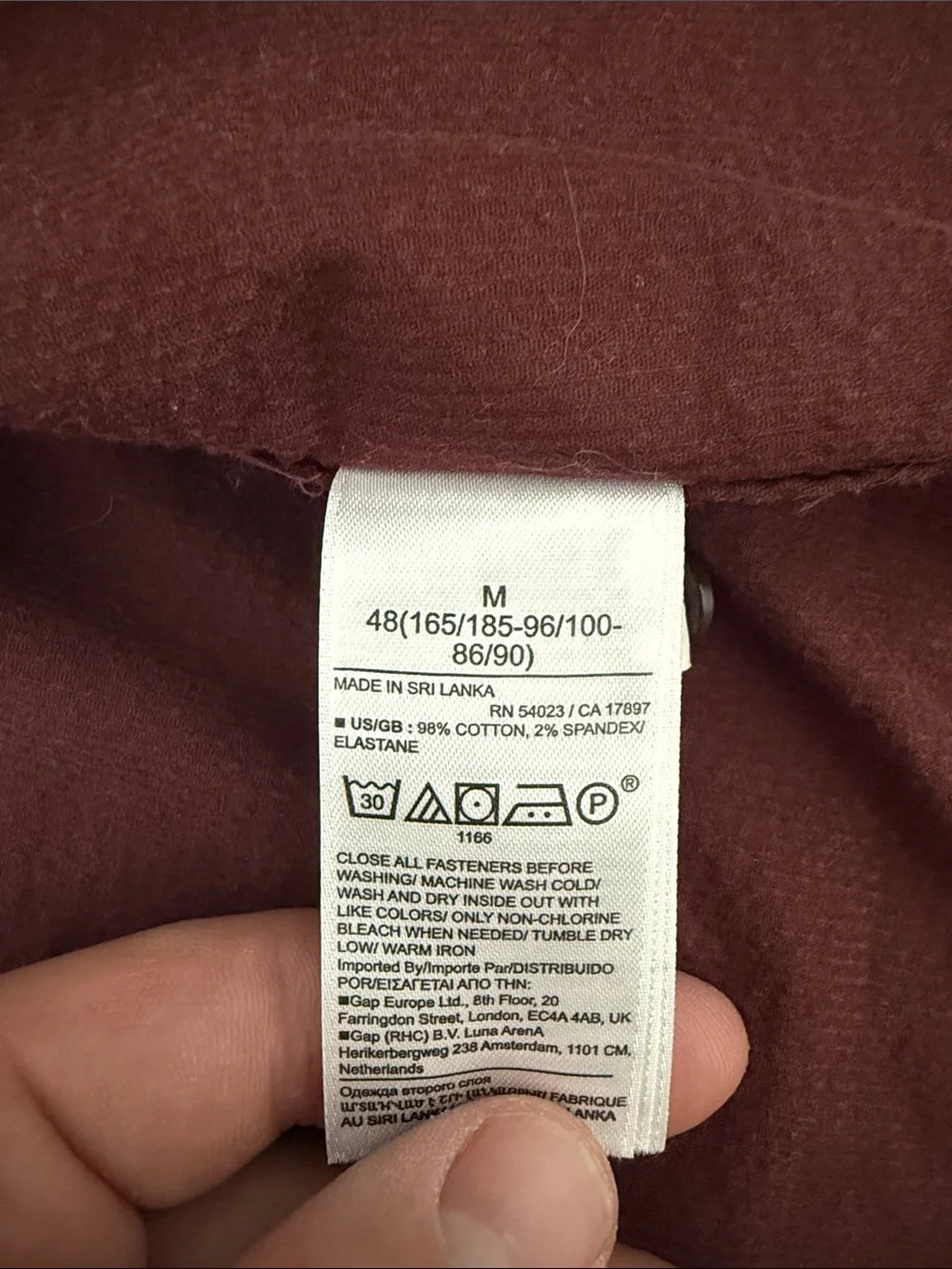 Banana Republic Men's Burgundy Corduroy Button-Down Shirt